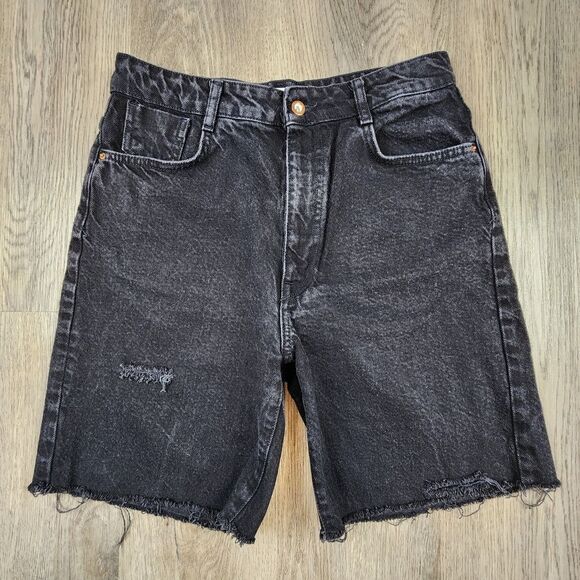 Zara The 90's Bermuda High Rise Shorts Size 10 - Picture 2 of 7
